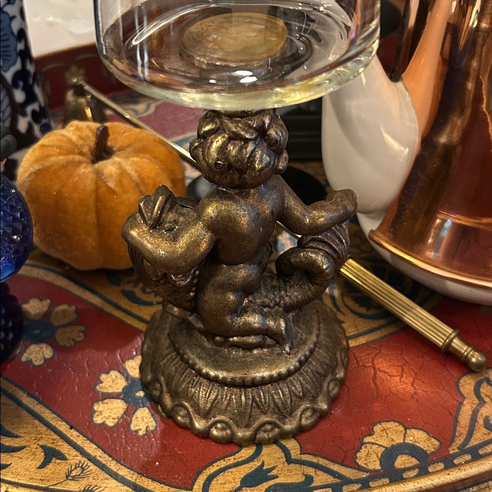 Vintage Kintaro Boy Riding Koi Fish Trinket Dish or Candle Holder - Picture 7 of 9
